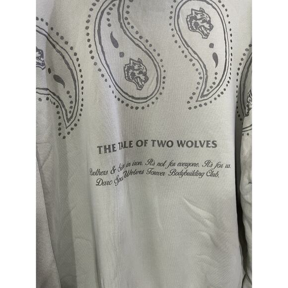 Dark Sport Wolve Club The Tale Of 2 Wolves Hoodie L Grunge Street Y2K Skater 90s - Picture 11 of 16